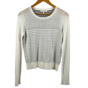 WHITE + WARREN Light-knit Nautical stripe Long Sleeve